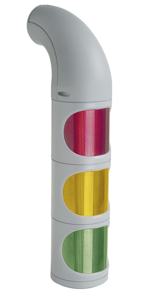 WERMA 894 Series 894.080.55 LED Traffic Light - 24V DC, 3 Tier Red/Yellow/Green Colour (Colour intensive light effect)